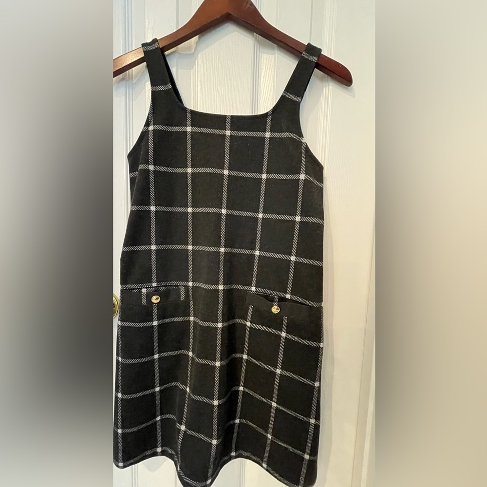 Abercrombie Kids teen girl 15/16 black and white plaid sweater dress